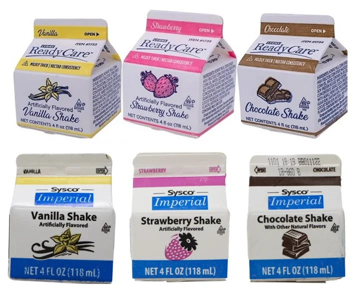 Batidos suplementarios congelados Lyons ReadyCare y Sysco Imperial de 4 oz (sabores Vainilla, Fresa y Chocolate)
